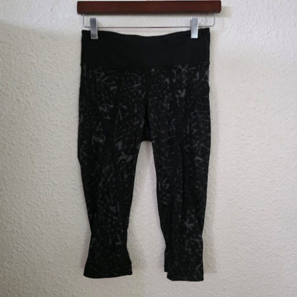 Lululemon Pedal Pace Crop in Star Crushed Coal Black Women's Size 6
